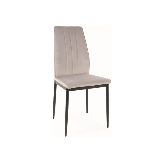 Scaun dining / bucatarie ATOM catifea Gri deschis Bluvel/cadru negru ATOMVCJSZ 01 01