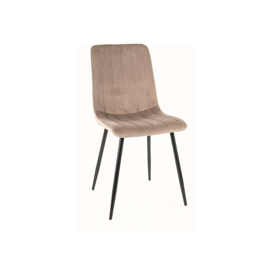 Scaun dining / bucatarie Alan Catifea Bluvel Bej inchis/cadru negru