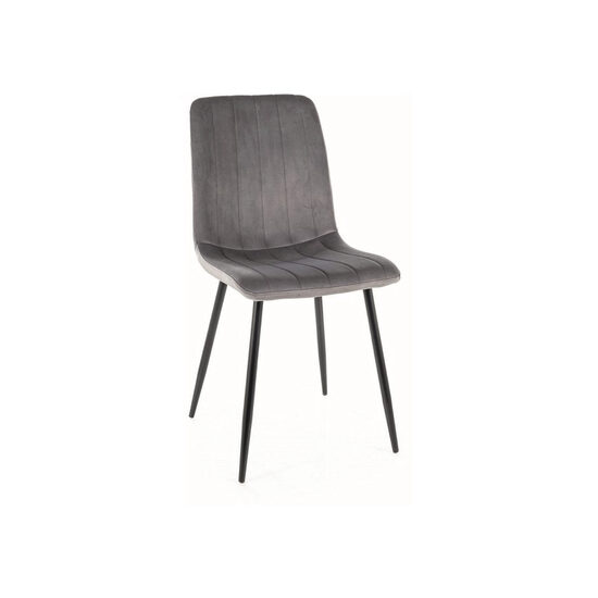 Scaun dining / bucatarie Alan Catifea Bluvel Gri 14/cadru negru