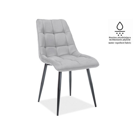 Scaun dining / bucatarie Chic mat Catifea Gri 85/cadru negru