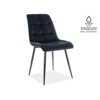 Scaun dining / bucatarie Chic mat Catifea Negru/cadru negru
