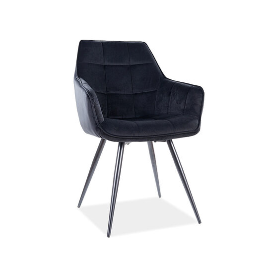 Scaun dining / living Lily Catifea Bluvel Negru 19/cadru negru