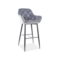 Scaun de bar Cherry H-1 Catifea cadru negru-gri Bluvel 14