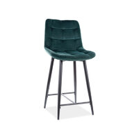Scaun de bar Chic H-2 Catifea cadru negru-verde Bluvel 78