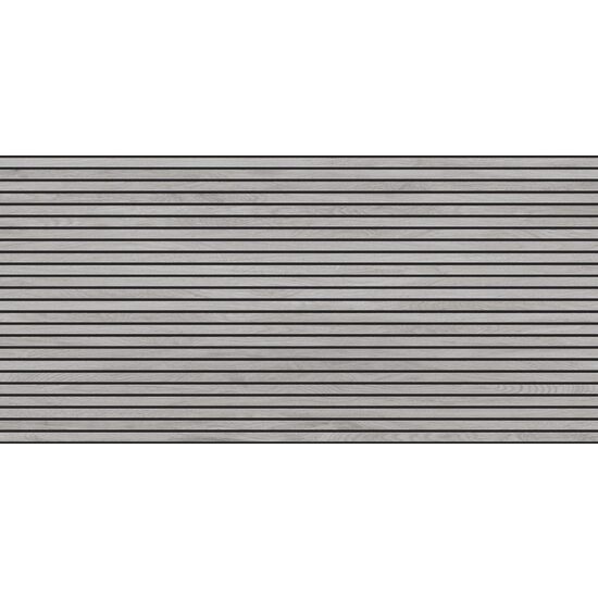 Gresie Sagano Gray Dark Line, model lemn, 60x120 cm, gri inchis