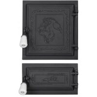 Ușă sobă+cenusar economica iii H270+140 mm B250 mm, cod 681633