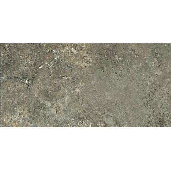 Gresie rectificata SG Cafe Travertino Lappato 1., model ciment, 60x120 cm, Maro, finisaj lucios