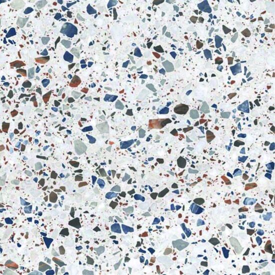 Gresie rectificata 6542 Terrazzo Veneto Blue 60x60 cm, albastru, model ciment, finisaj mat
