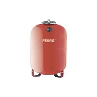 Vas de expansiune pentru instalații de încălzire Ferro CO80S, 80 L, membrană EPDM înlocuibilă, presiune maximă 8 bar, racord 1″, montaj pe pardoseală, roșu