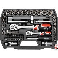 Trusa tubulare si biti 1/2" 1/4" 72 buc YATO YT-38782