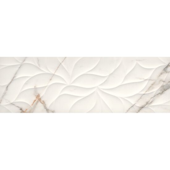 Faianta Marvy Glossy Decofon Rec/Momento 1. 30x90 cm, model marmura, alb, finisaj lucios