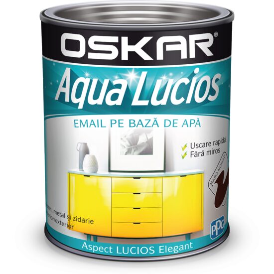 Email pentru lemn și metal OSKAR aqua lucios maro nomad 0,6 L pentru lemn si metal