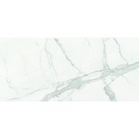 Lastra - placa mare gresie XXL - Statuario Mate 120x260 cm, rectificata, model marmura, finisaj mat, alb