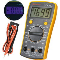 Multimetru digital VC830 l brick, 9 V, cu lumină de fundal si cabluri de măsurare incluse