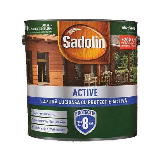 Sadolin active lazura lucioasă solvent stejar deschis 2,5 L