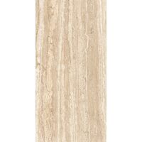 Gresie rectificata Gs Oren Travertino - Glossy Carving 60x120 cm, model marmura, finisaj lucios, culoare bej