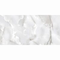 Gresie rectificata Aden Light Grey ADE1 60x120 cm, model marmura, gri deschis, finisaj lucios
