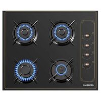 Plita încorporabilă pe gaz Hausberg HB-575RST, 4 arzatoare, 60 cm, negru