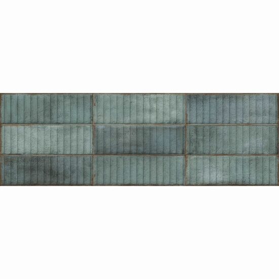 Faianta rectificata Juno Emerald Dekofon 30x90 cm, model piatra, verde, finisaj lucios
