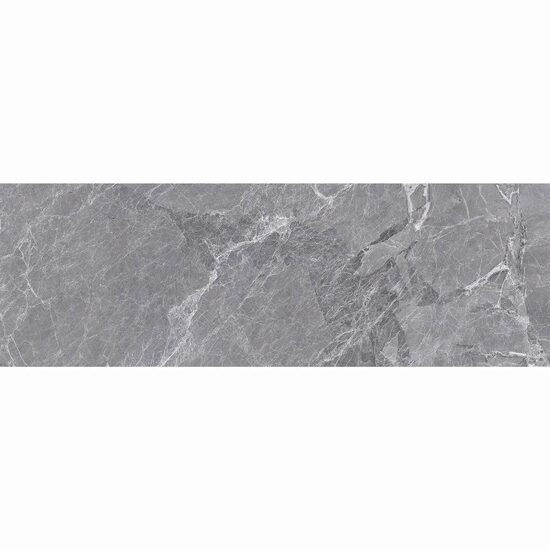 Faianta rectificata Adela Grey 30x90x0.7cm, model marmura, gri, finisaj lucios