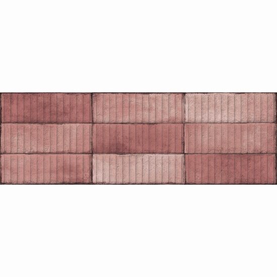 Faianta rectificata Juno Ruby Dekofon 30x90 cm, model piatra, rosu, finisaj lucios