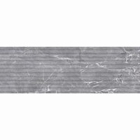Faianta rectificata Adela Grey Decofon 30x90 cm, model marmura, gri, finisaj lucios