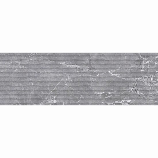 Faianta rectificata Adela Grey Decofon 30x90 cm, model marmura, gri, finisaj lucios