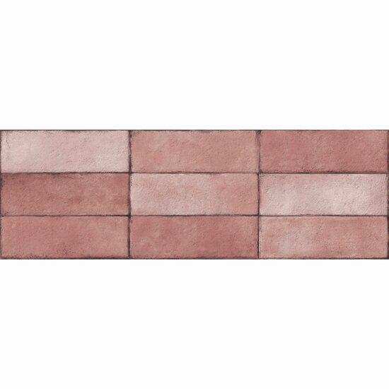 Faianta rectificata Juno Ruby 30x90 cm, model piatra, rosu, finisaj lucios