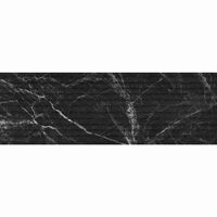 Faianta rectificata Adela Anthracite Decofon 30x90 cm, model marmura, antracit, finisaj lucios