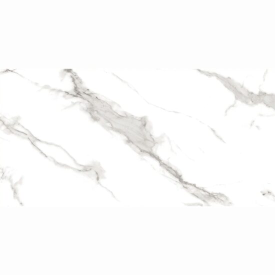 Gresie Marmo Satuario 60x120 cm, alb, model marmura, finisaj lucios