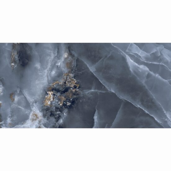 Gresie Alard Sky 60x120 cm, albastru, model marmura, finisaj lucios