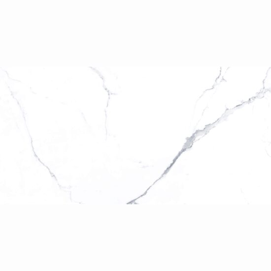 Gresie Satuaria Snow-Glossy 60x120 cm, alb, model marmura, finisaj lucios