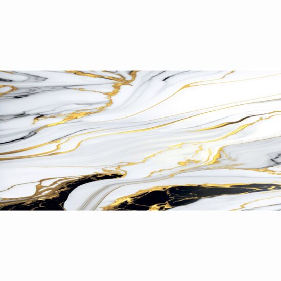 Gresie Cruel Gold 60x120 cm, alb-auriu, model marmura, finisaj lucios