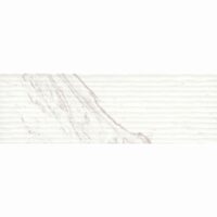 Faianta rectificata Nuvola White Decofon 30x90 cm, alb, model marmura, finisaj mat