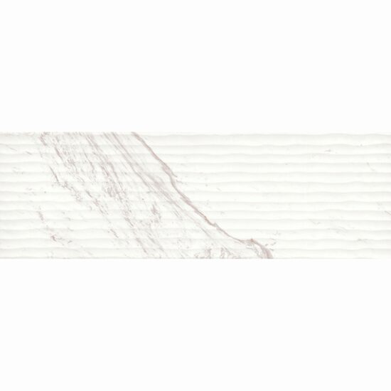 Faianta rectificata Nuvola White Decofon 30x90 cm, alb, model marmura, finisaj mat