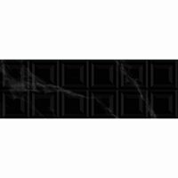 Faianta rectificata Paris Black Decofon 30x90 cm, negru, model marmura, finisaj lucios