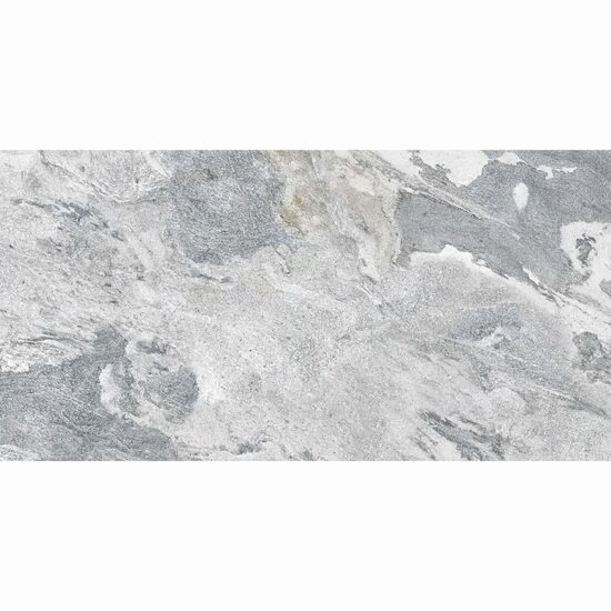 Gresie rectificata Bohemia White 60x120 cm, alb, model ciment, finisaj mat