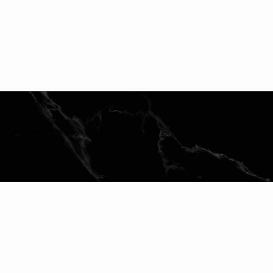 Faianta rectificata Paris Black 30x90x0.7cm, negru, model marmura, finisaj lucios