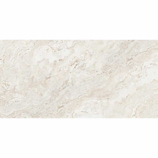 Gresie rectificata Moonwalk Cream 60x120 cm, crem, model ciment, finisaj lucios