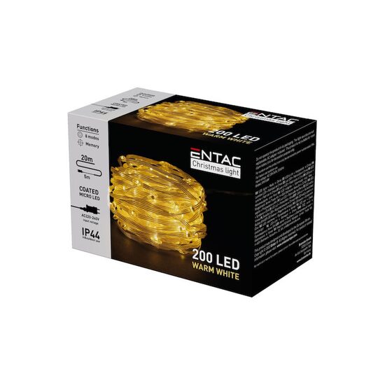 Ghirlanda 200 Microled WW 20m cu strat PVC IP44 ECML-200-WW