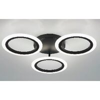 Plafoniera KJXD-300, 3 corpuri, negru, cu telecomanda, 220 V