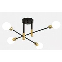 Lustra KJXD-512, 4 x E27, negru-auriu, 220 V