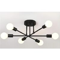 Lustra KJXD-505, 6 x E27, negru, 220 V