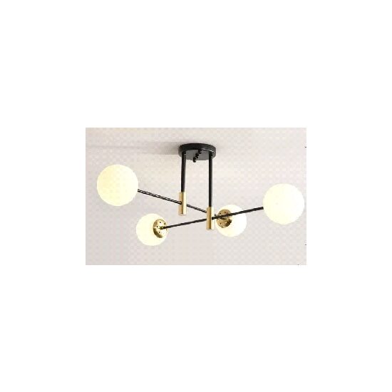 Lustra KJXD-521, 4 x E27, negru-auriu, 220 V