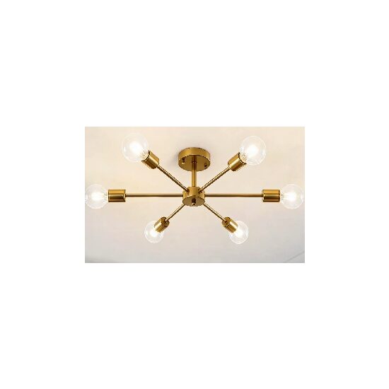 Lustra KJXD-504, 6 x E27, auriu, 220 V