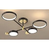 Lustra KJXD-496, 4 corpuri, negru-auriu, 220 V