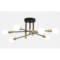 Lustra KJXD-512, 6 x E27, negru-auriu, 220 V