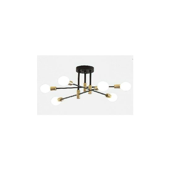 Lustra KJXD-512, 6 x E27, negru-auriu, 220 V