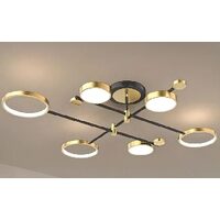 Lustra KJXD-496, 6 corpuri, negru-auriu, 220 V