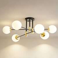 Lustra KJXD-521, 6 x E27, negru-auriu, 220 V